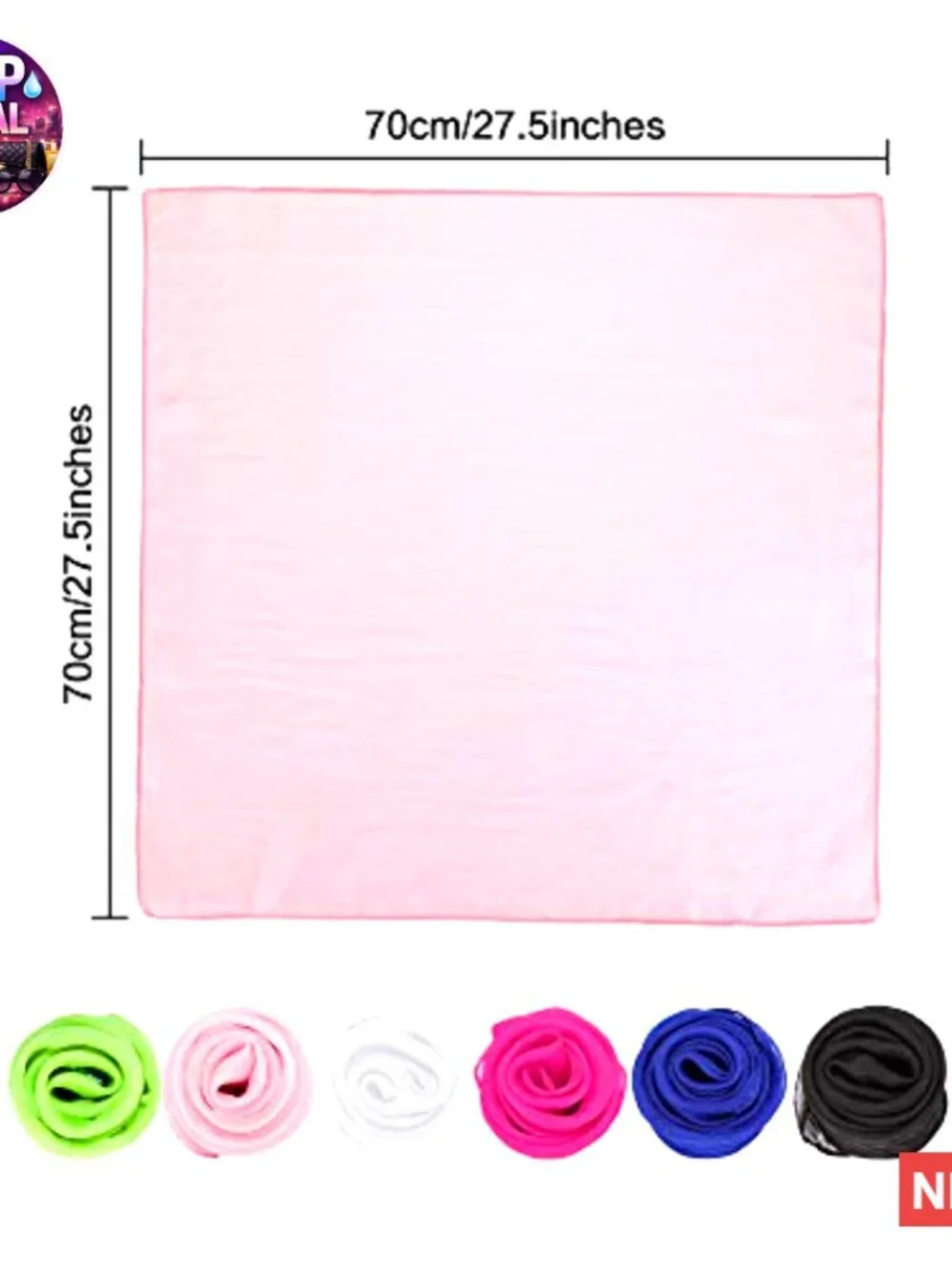 Polyester Chiffon Scarf Vintage Square Head Neck Accessory